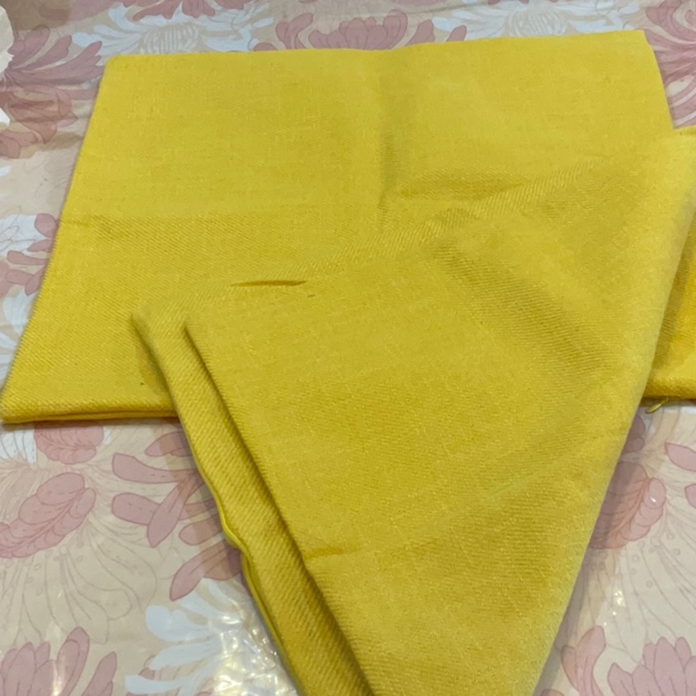 Two yellow pillow covers, 18 x18. Unused.